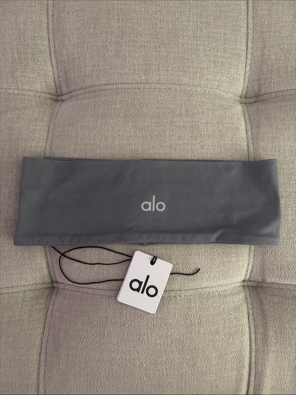 ALO Yoga Gray Logo Wide Stretch Headband